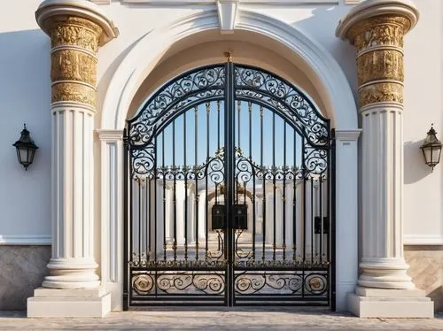 gated,front gate,wrought iron,gates,ornamental dividers,iron gate,metal gate,fence gate,baluster,gate,doorkeepers,entranceway,ironwork,entrances,iron door,wood gate,entranceways,front door,catherine's palace,enfilade,Photography,General,Realistic