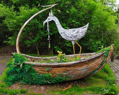 Discover the hidden blessings of Ramadan Kareem in nature.,garden sculpture,swan boat,garden decoration,garden decor,harp with flowers,pineapple boat,garden swing,garden bird,yard art,viking ship,cons