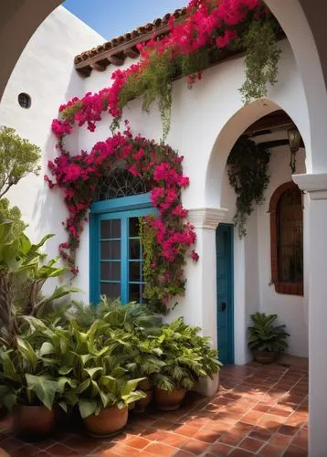 bougainvilleas,bougainvilleans,bougainvillea,patios,hacienda,santa barbara,palmilla,beautiful home,greek island door,marocco,courtyards,entryways,casitas,traditional house,cortile,breezeway,spanish tile,casa,adobes,doorways,Conceptual Art,Daily,Daily 18