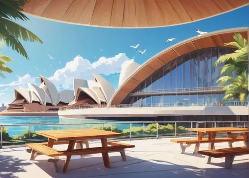 sydney opera house,sydney opera,opera house sydney,taronga,sydney skyline,sydney harbour,sydney outlook,utzon,sydneyharbour,barangaroo,bennelong,townsville,sydney,sydney australia,honolulu,circular quay,futuristic architecture,view over sydney,background design,futuristic landscape,Illustration,Japanese style,Japanese Style 03