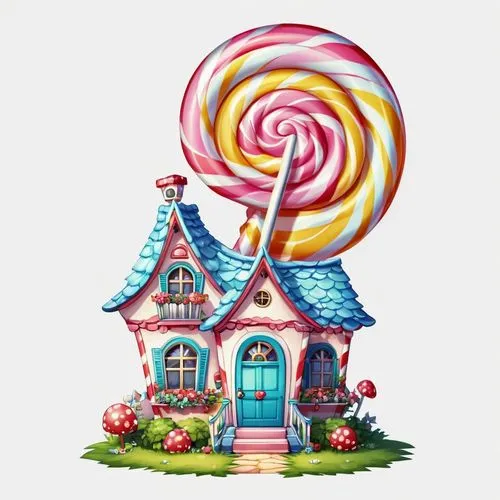 candyland,houses clipart,airbnb logo,candymaker,candymakers,colorful spiral,Illustration,Abstract Fantasy,Abstract Fantasy 11