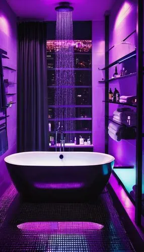 luxury bathroom,bath room,bathtub,rich purple,purple wallpaper,beauty room,Photography,General,Realistic