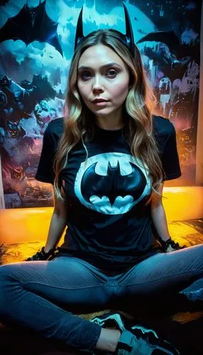 bat,batman,bats,lantern bat,silphie,symetra,melissa,catwoman,superhero background,superhero,halloween poster,hanging bat,cosplay image,halloween background,digital compositing,bat smiley,tee,comicbook,super heroine,twitch logo,Illustration,Realistic Fantasy,Realistic Fantasy 29