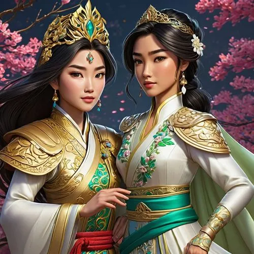 asian culture,chinese art,kimjongilia,ao dai,taiwanese opera,jasmine blossom,mulan,oriental princess,inner mongolian beauty,asian vision,adelphan,asia,asian costume,peking opera,chinese icons,yi sun sin,korean culture,hanbok,vietnam's,oriental painting,Illustration,American Style,American Style 07