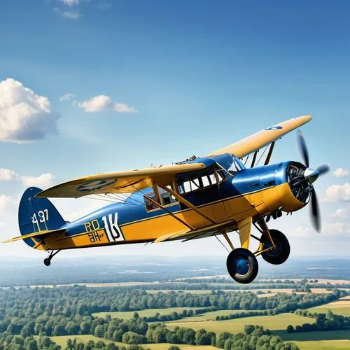 boeing-stearman model 75,stampe sv.4,aeronca l-16,piper j-3 cub,stinson reliant,petlyakov pe-8,biplane,polikarpov po-2,cessna o-1 bird dog,triplane,breda ba.88,piper cub,hudson wasp,bell h-13 sioux,fokker dr1,fokker dr 1,an aircraft of the free flight,north american t-6 texan,royal aircraft factory r.e.8,monoplane,Photography,General,Realistic