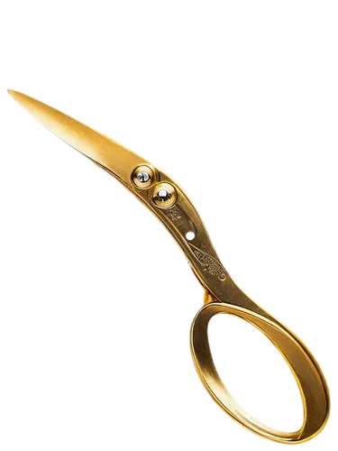 Transparent scissors, metallic sheen, sharp blades, curved handles, golden rivets, detailed bolts, glossy surface, reflection highlights, shallow depth of field, soft focus, warm lighting, 3/4 composi