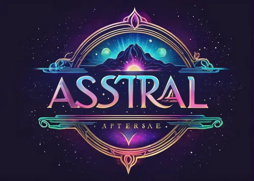 Design a vintage logo with a classic font.,astral,astral traveler,asterales,celestial,astropeiler,orbital,abstrak,eternal,celestial event,anomaly,astro,steam release,logo header,crystal,aeriel,astrolo