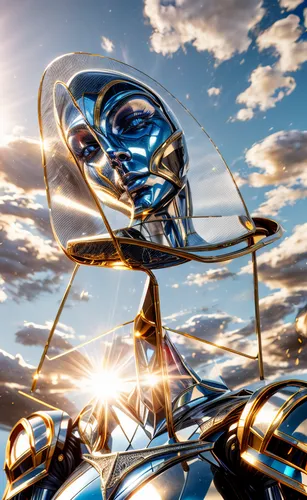 automobile hood ornament,vintage car hood ornament,chrome,chrome steel,hood ornament,silver surfer,glass sphere,mirror ball,metallic,crystal ball-photography,kinetic art,shiny metal,reflector,steel sculpture,lensball,crystal ball,shiny,prismatic,stainless steel,random access memory