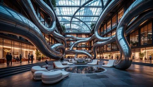 galleria,heatherwick,the dubai mall entrance,erawan,wintergarden,rivercenter,zeil,broadgate,titanum,potsdamer platz,helix,galeries,atrium,walbrook,hammerson,fearnley,westfields,morphosis,steel sculpture,kaust