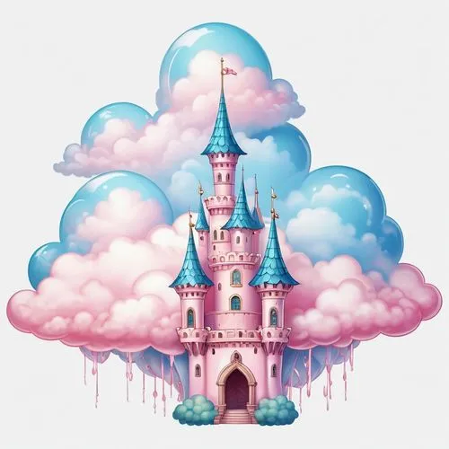 fairy tale castle,cloudmont,fairy chimney,fairytale castle,fairyland,whipped cream castle,Illustration,Abstract Fantasy,Abstract Fantasy 11