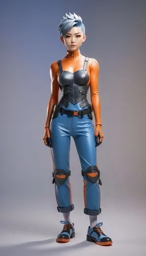 suit, Mohawk haircut with shaved sides,3D anime concept with Mohawk cut and modern suit,zarya,ssx,ahsoka,3d model,bulma,satari,Unique,3D,3D Character