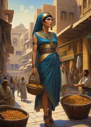 zarahemla,ancient egyptian girl,orientalist,mesopotamia,orientalism,mesopotamians,Illustration,Realistic Fantasy,Realistic Fantasy 18