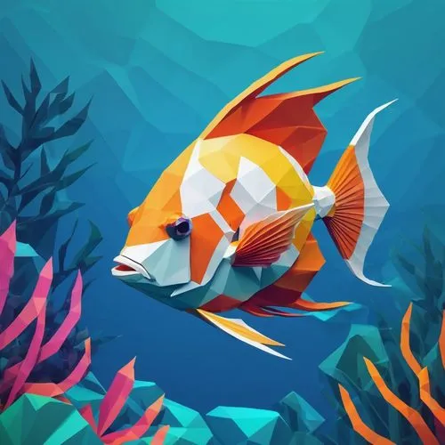 underwater background,playfish,fish in water,karp,underwater fish,forest fish,Unique,3D,Low Poly