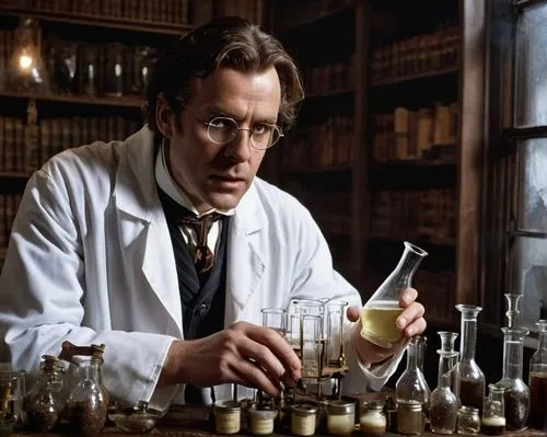 apothecary,chemist,laboratory flask,advocaat,reagents,creating perfume,scientist,the doctor,natural scientists,chemical laboratory,theoretician physician,potions,erlenmeyer,syllabub,pharmacist,laboratory,serum,hitchcock,pathologist,sherlock holmes,Illustration,American Style,American Style 04