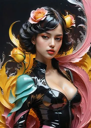 painter doll,viveros,artist doll,fashion dolls,geisha girl,designer dolls,Art,Classical Oil Painting,Classical Oil Painting 32