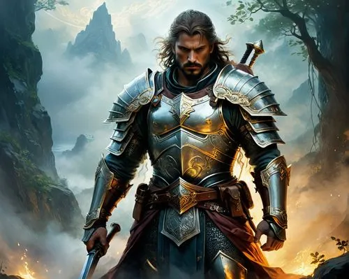 thorin,heroic fantasy,king arthur,paladin,massively multiplayer online role-playing game,fantasy warrior,god of thunder,male character,biblical narrative characters,alaunt,warlord,conquistador,fantasy art,norse,athos,swordsman,the warrior,dunun,the wanderer,the archangel,Conceptual Art,Fantasy,Fantasy 05