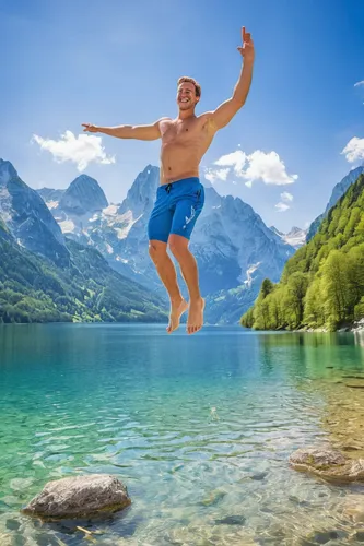 floating over lake,lake lucerne region,cliff jumping,alpsee,open water swimming,leap for joy,travel insurance,canton of glarus,almochsee,the spirit of the mountains,lake lucerne,jumping off,trampolining--equipment and supplies,seealpsee,hintersee,schwimmvogel,berchtesgaden national park,slacklining,montgolfiade,oeschinen lake,Illustration,Japanese style,Japanese Style 19