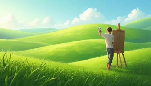 suitcase in field,cartoon video game background,grassman,crayon background,grassy,landscape background,thatgamecompany,chair in field,easel,grassfields,art background,green fields,green meadow,grassland,grasslands,green wallpaper,block of grass,in the tall grass,spring background,green background,Photography,General,Realistic