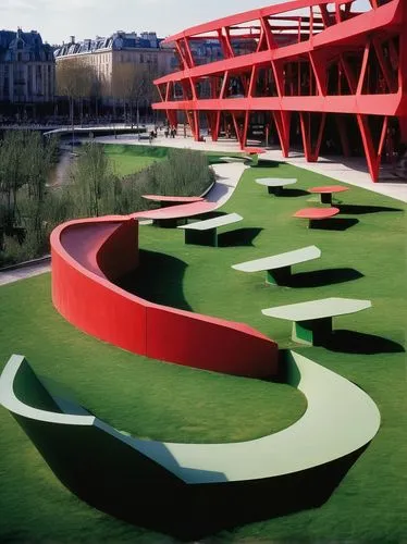 pompidou,velodromes,beaubourg,acconci,tschumi,sottsass,futuroscope,confluences,children's playground,tuileries garden,panton,quadriennale,sculpture park,mini golf course,urban park,parc,universal exhibition of paris,passerelle,playgrounds,epfl,Conceptual Art,Sci-Fi,Sci-Fi 02