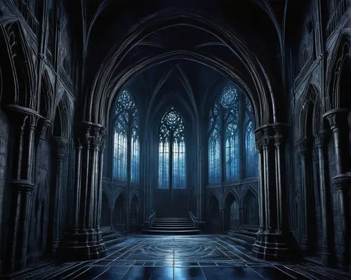 haunted cathedral,hall of the fallen,gothic church,cathedral,labyrinthian,sanctuary,cathedrals,nidaros cathedral,gothic,neogothic,sanctum,immenhausen,theed,gothic style,the cathedral,transept,duomo,world digital painting,illumination,dark gothic mood,Conceptual Art,Sci-Fi,Sci-Fi 02