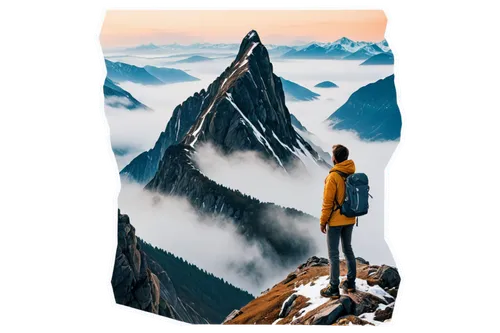 perleberg,image manipulation,photo manipulation,the spirit of the mountains,mountain boots,unclimbed,mountain peak,alpinism,photoshop manipulation,photomanipulation,book cover,hesychasm,leaphorn,couloir,glaciations,5 dragon peak,summiting,towards the top of man,summit,alpinist,Unique,Design,Sticker