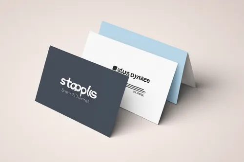 Create a minimalist business card with the Staples branding.,business cards,business card,blotting paper,flat design,a plastic card,gift card,3d mockup,landing page,payment card,dribbble,bookmarker,no