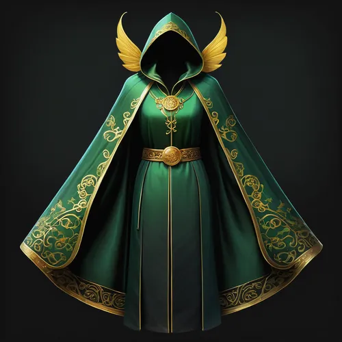 vestment,celebration cape,dodge warlock,high priest,clergy,archimandrite,cloak,priest,magistrate,emperor,metropolitan bishop,imperial coat,crown render,emerald,mod ornaments,undead warlock,mage,paysandisia archon,prophet,masquerade,Illustration,Realistic Fantasy,Realistic Fantasy 03