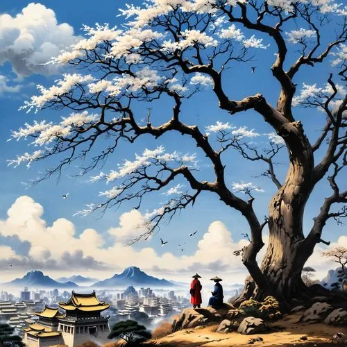 champloo,baobabs,japan landscape,mountain scene,the japanese tree,ukiyoe,oriental painting,chipko,japanese art,hokusai,darjeeling,japanese mountains,hiroshige,lonetree,landscape background,japanese background,muramasa,japanese sakura background,mountain landscape,bodhi tree,Unique,Paper Cuts,Paper Cuts 04