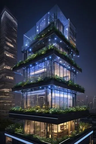 glass building,residential tower,futuristic architecture,glass facade,penthouses,the energy tower,sky apartment,planta,modern architecture,cubic house,skyscapers,roof garden,towergroup,skyscraper,escala,multistorey,high rise building,high-rise building,electric tower,urban towers,Illustration,Realistic Fantasy,Realistic Fantasy 07