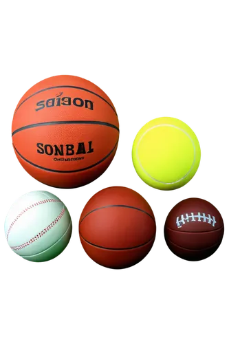 Sports balls, assorted colors, leather texture, reflective surface, bouncing action, dynamic pose, shallow depth of field, soft focus, warm lighting, 3/4 composition, basketball, football, soccer ball