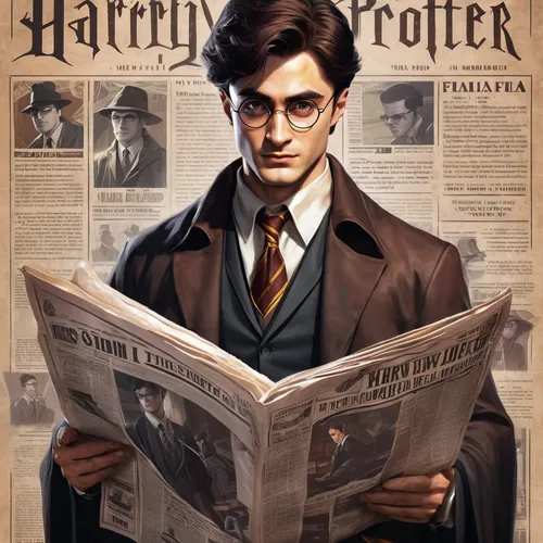 harry potter,potter,newspaper reading,reading the newspaper,british newspapers,newspapers,read newspaper,magazine cover,harry,robert harbeck,newspaper delivery,newspaper advertisements,daily newspaper,newspaper,hogwarts,cover,the print edition,sci fiction illustration,periodical,reading glasses,Conceptual Art,Fantasy,Fantasy 03