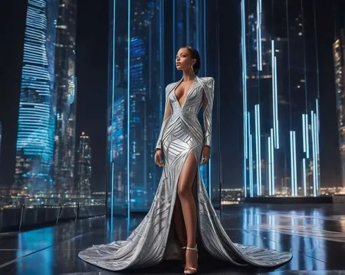 eveningwear,a floor-length dress,futuristic,miss vietnam,caiera,cyberangels,art deco background,delamar,kunplome,evening dress,abnegation,liara,silvered,ororo,diamond back,ice queen,elitsa,queen of the night,cybercity,gown,Photography,Fashion Photography,Fashion Photography 03