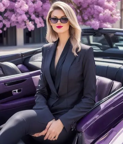 a stylish businesswomen sitting in luxury car,business woman,businesswoman,bussiness woman,pantsuit,woman in menswear,business girl,executive,car model,black suit,business women,iranian,auto show zagr