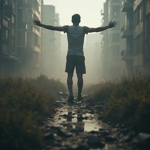 man praying,scampia,standing man,rapture,kalkbrenner,oblation