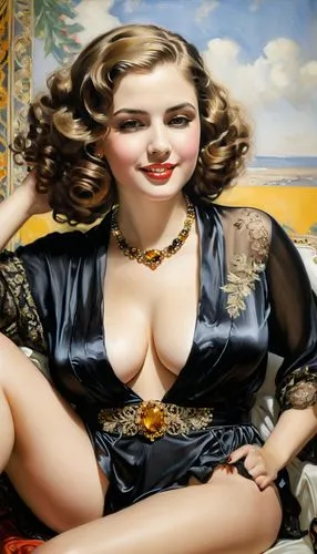 currin,pin ups,retro pin up girl,retro pin up girls,pin-up girl,viveros,pin up girl,negligees,vintage woman,jane russell-female,pin-up girls,whitmore,pin up girls,lempicka,watercolor pin up,duchesse,vintage art,tretchikoff,pin-up model,woman sitting,Art,Artistic Painting,Artistic Painting 04