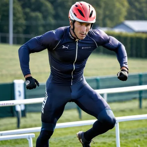 a man riding on the back of a horse in a race,chavanel,paratriathlon,dettori,azizulhasni,northug,cross country cycling