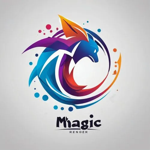 create "Magic Render" logo "MR" is highlight in logo ,an abstract logo with a colorful bird,magicicada,agic,magika,magicienne,magix,magic,magicjack,magics,magica,magic wand,imagineer,magician,magid,im