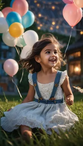 little girl with balloons,little girl in pink dress,little girl twirling,little girl in wind,childrenswear,little girl with umbrella,Photography,General,Fantasy