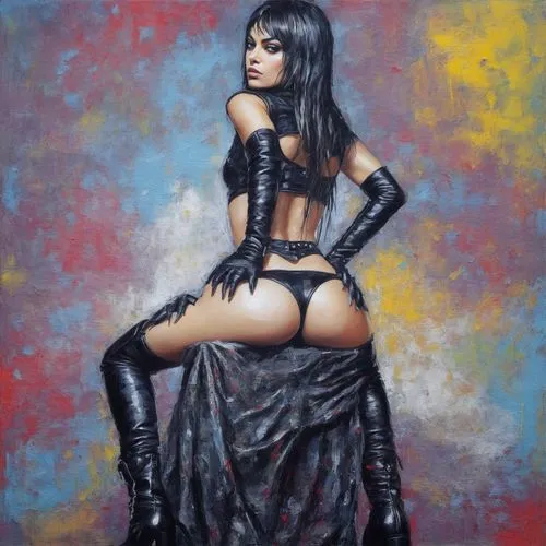 elvira,vampirella,aksana,viveros,burlesque,art painting,Conceptual Art,Graffiti Art,Graffiti Art 02