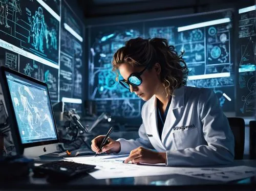 investigadores,women in technology,cybertrader,cryptographer,cryptologist,girl at the computer,computerologist,technologist,investigators,researcher,biostatistician,transcriptionist,investigacion,bioengineer,cyberkinetics,cyber glasses,statistician,neuroscientist,biophysicist,cypherpunks,Illustration,Black and White,Black and White 31