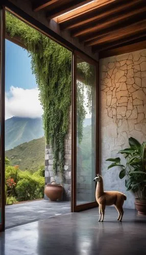 amanresorts,home landscape,outdoor dog,dog frame,ventana,windows wallpaper,the threshold of the house,guard dog,ventanas,basenji,st bernard outdoor,bamboo curtain,verandah,open door,window curtain,lalanne,montalto,loggia,beautiful home,greeter,Art,Artistic Painting,Artistic Painting 32