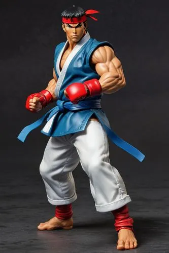  Action Figure， Full body,a very nice looking action figure with a big smile,ryu,kazuya,sanshiro,karateka,hiryu,kumite,heihachi,jubei,mugen,daigo,bogard,streetfighter,gotoku,shokan,hokan,akuma,katsuyo