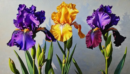 irises,iris japonica,purple irises,iris reticulata,algerian iris,iris versicolor,iris family,swamp iris,iris,wild iris,tulipan violet,flowers png,violet tulip,flower painting,purple parrot tulip,tulip flowers,tommie crocus,two tulips,tulips,wild tulips,Illustration,American Style,American Style 02