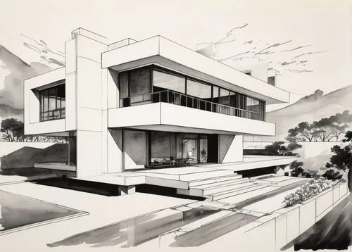 habitat 67,neutra,corbu,lasdun,seidler,cantilevers,fallingwater,docomomo,lubetkin,corbusier,breuer,sheeler,unbuilt,mid century house,cantilevered,eisenman,eichler,arquitectonica,fresnaye,habitaciones,Illustration,Paper based,Paper Based 30