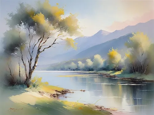 river landscape,autumn landscape,landscape background,mountain river,landscape nature,meadow in pastel,nature landscape,river view,natural landscape,fall landscape,landscape,painting technique,watercolor background,mountain landscape,coastal landscape,a river,riverbank,watercolor,mountain scene,huka river,Illustration,Paper based,Paper Based 11