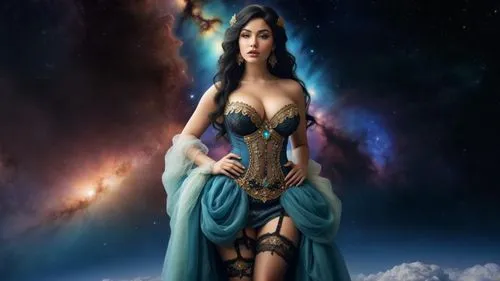 blue enchantress,inanna,fantasy woman,fantasy picture,sorceress,mervat