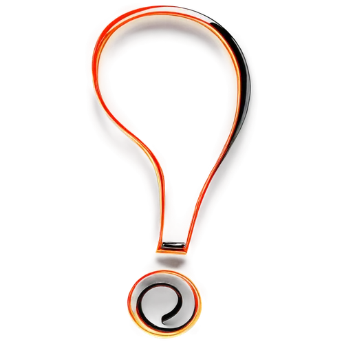 Question mark, illustration style, white background, bold black outline, rounded edges, shiny surface, 3D appearance, dramatic lighting, close-up shot, detailed texture, vibrant colors, simple composi