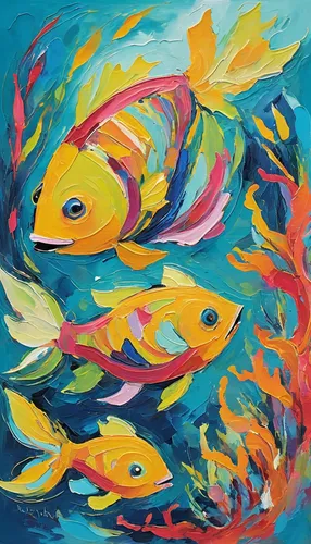 fishes,yellow fish,koi fish,fish in water,koi pond,fish collage,koi carp,two fish,school of fish,koi,goldfish,tropical fish,coral reef fish,gold fish,fish,porcupine fishes,ornamental fish,underwater fish,blue fish,forest fish,Conceptual Art,Oil color,Oil Color 20