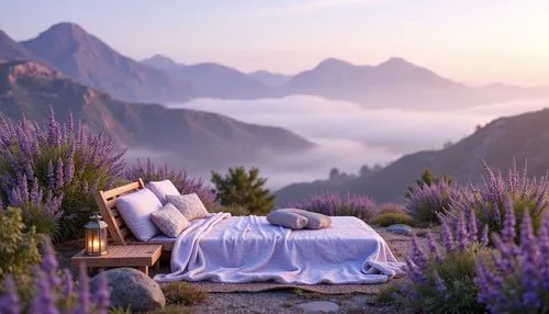 purple landscape,lavender fields,lavender field,serenity,tranquility,restful,landscape background,idyll,alpine landscape,seclude,beautiful landscape,cliffside,dreamscapes,quietude,resting place,bed in the cornfield,tranquillity,peacefulness,roof landscape,lavender