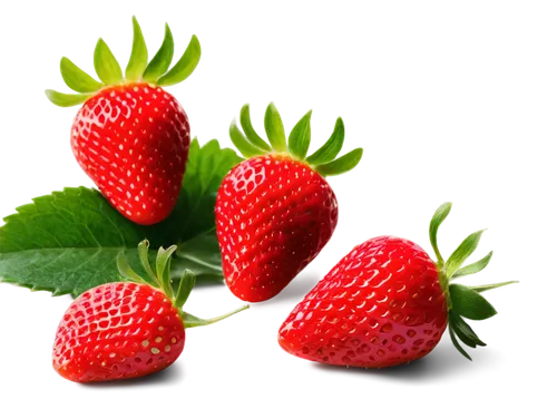 Fresh strawberry, bright red color, juicy pulp, green leafy top, sweet aroma, delicate seeds, glossy surface, indirect natural light, soft focus, 3/4 composition, shallow depth of field, warm color to